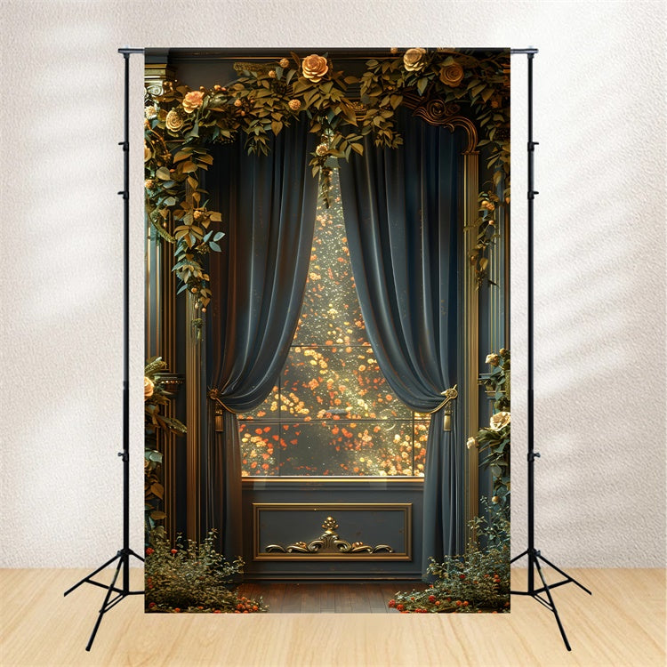 Toile de Fond Photographie Beaux-Arts Opulent Drapé Floral GTY-76