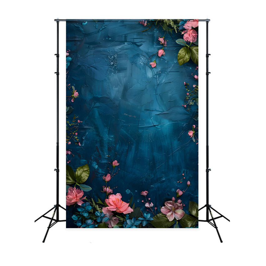 Toile de Fond Beaux-Arts Rêve Texturé Fleur Bleue GTY-77