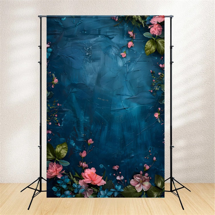Toile de Fond Beaux-Arts Rêve Texturé Fleur Bleue GTY-77