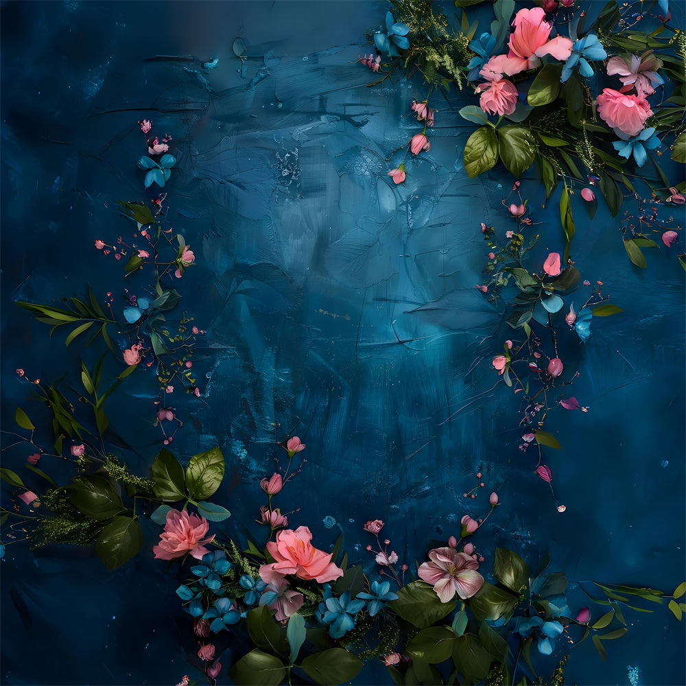 Toile de Fond Beaux-Arts Rêve Texturé Fleur Bleue GTY-77
