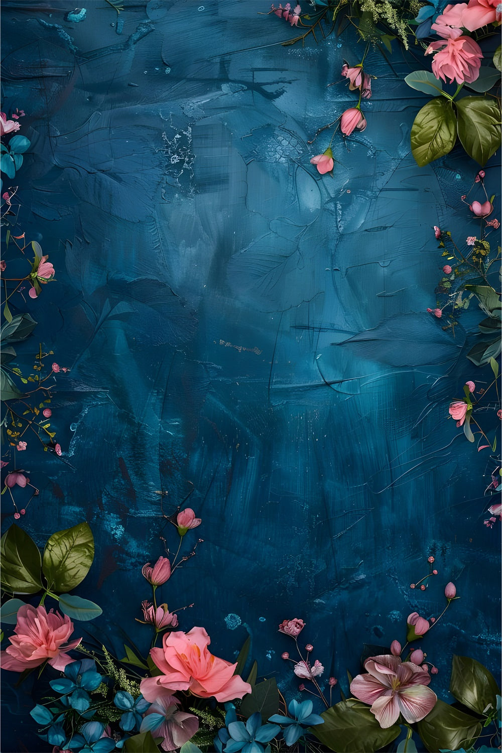 Toile de Fond Beaux-Arts Rêve Texturé Fleur Bleue GTY-77