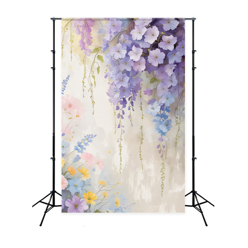 Toile de Fond Beaux-Arts Romantique Floraison Pourpre GTY-78