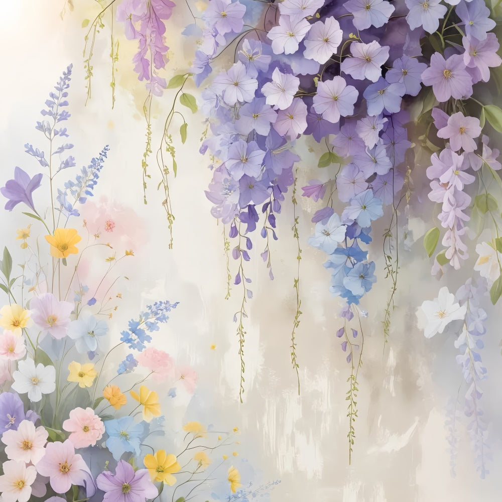 Toile de Fond Beaux-Arts Romantique Floraison Pourpre GTY-78