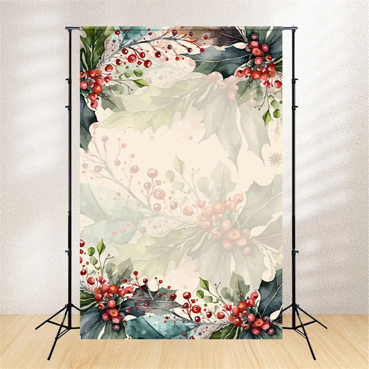 Toile de Fond Beaux-Arts Élégance Festive Baies Rouges GTY-79