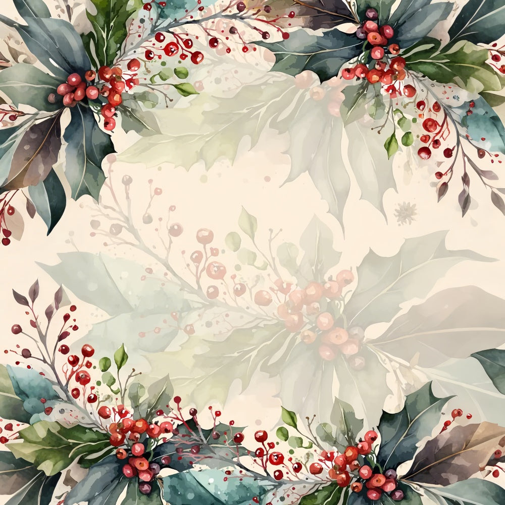 Toile de Fond Beaux-Arts Élégance Festive Baies Rouges GTY-79