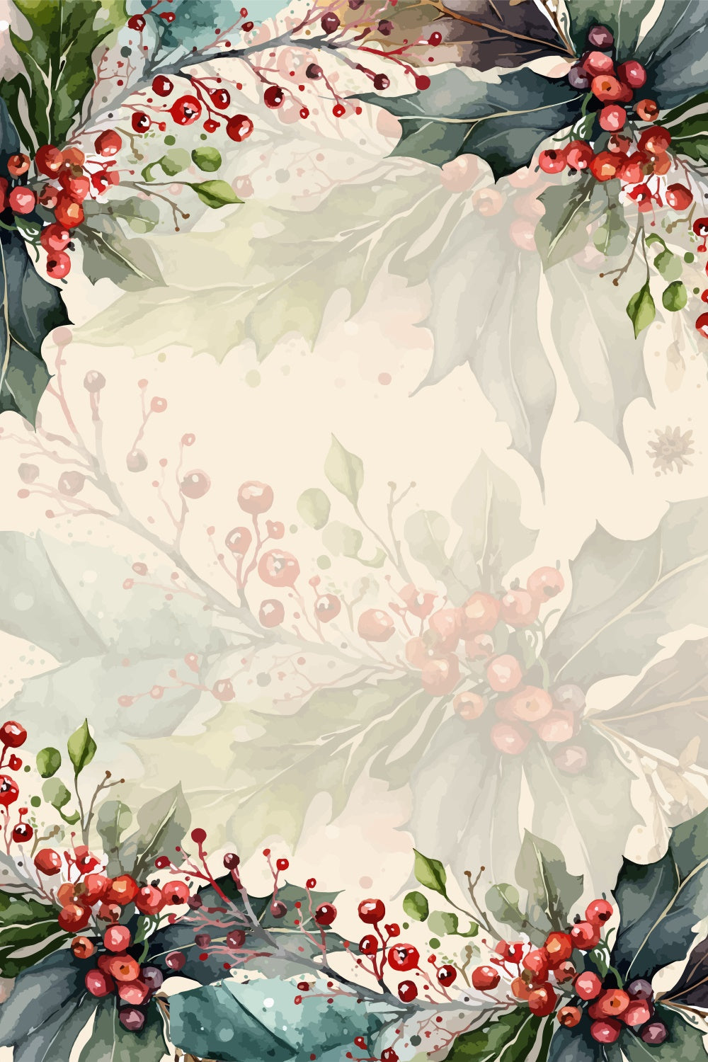 Toile de Fond Beaux-Arts Élégance Festive Baies Rouges GTY-79