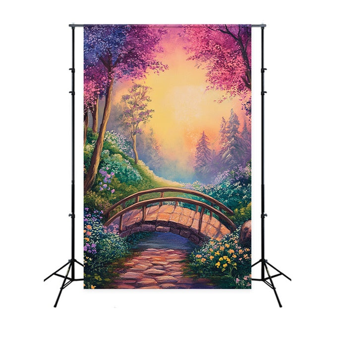 Toile de Fond Photographie Beaux-Arts Jardin Pastel Coucher de Soleil GTY-80
