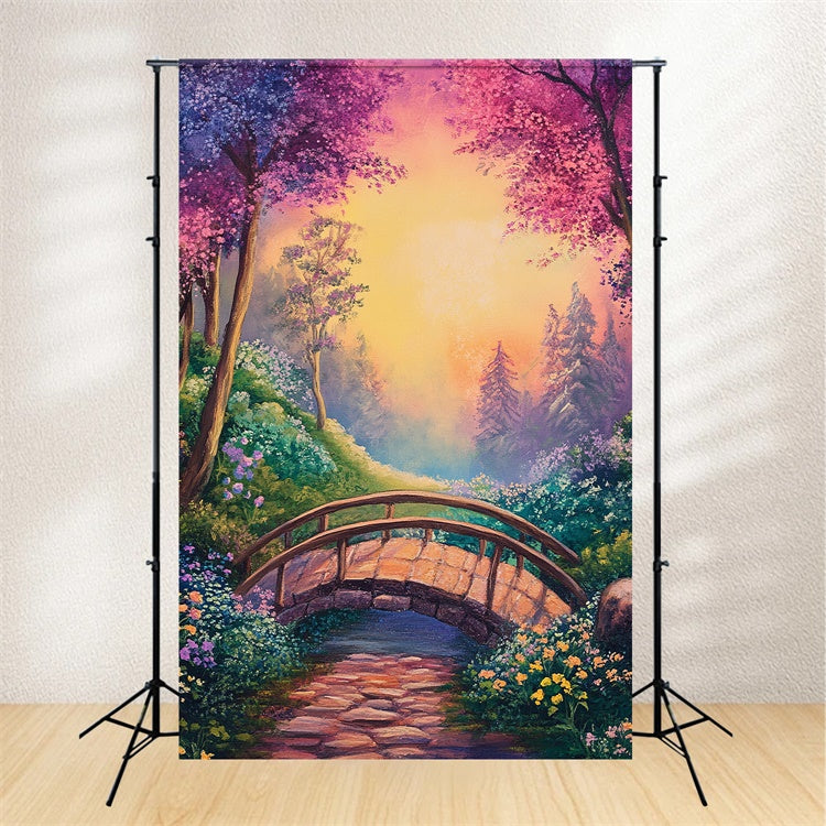 Toile de Fond Photographie Beaux-Arts Jardin Pastel Coucher de Soleil GTY-80