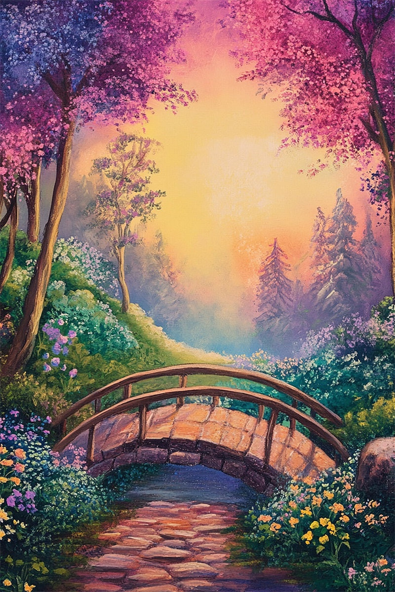 Toile de Fond Photographie Beaux-Arts Jardin Pastel Coucher de Soleil GTY-80