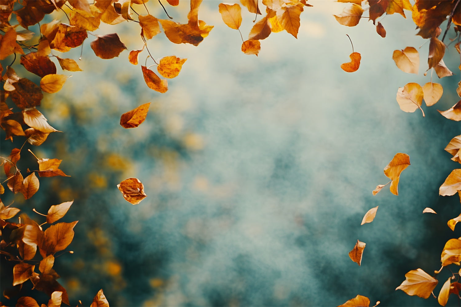Toile de Fond Artistique Crépuscule Feuilles d’Automne GTY-87
