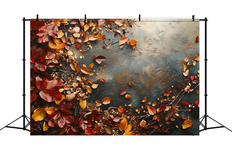Toile de Fond Photographie Beaux-Arts Feuilles d’Automne Rustiques GTY-88