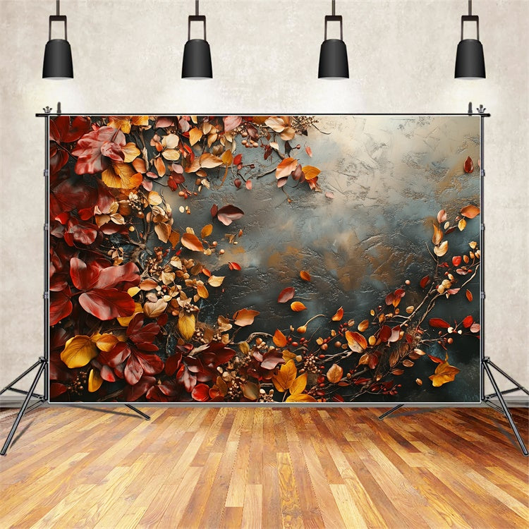 Toile de Fond Photographie Beaux-Arts Feuilles d’Automne Rustiques GTY-88