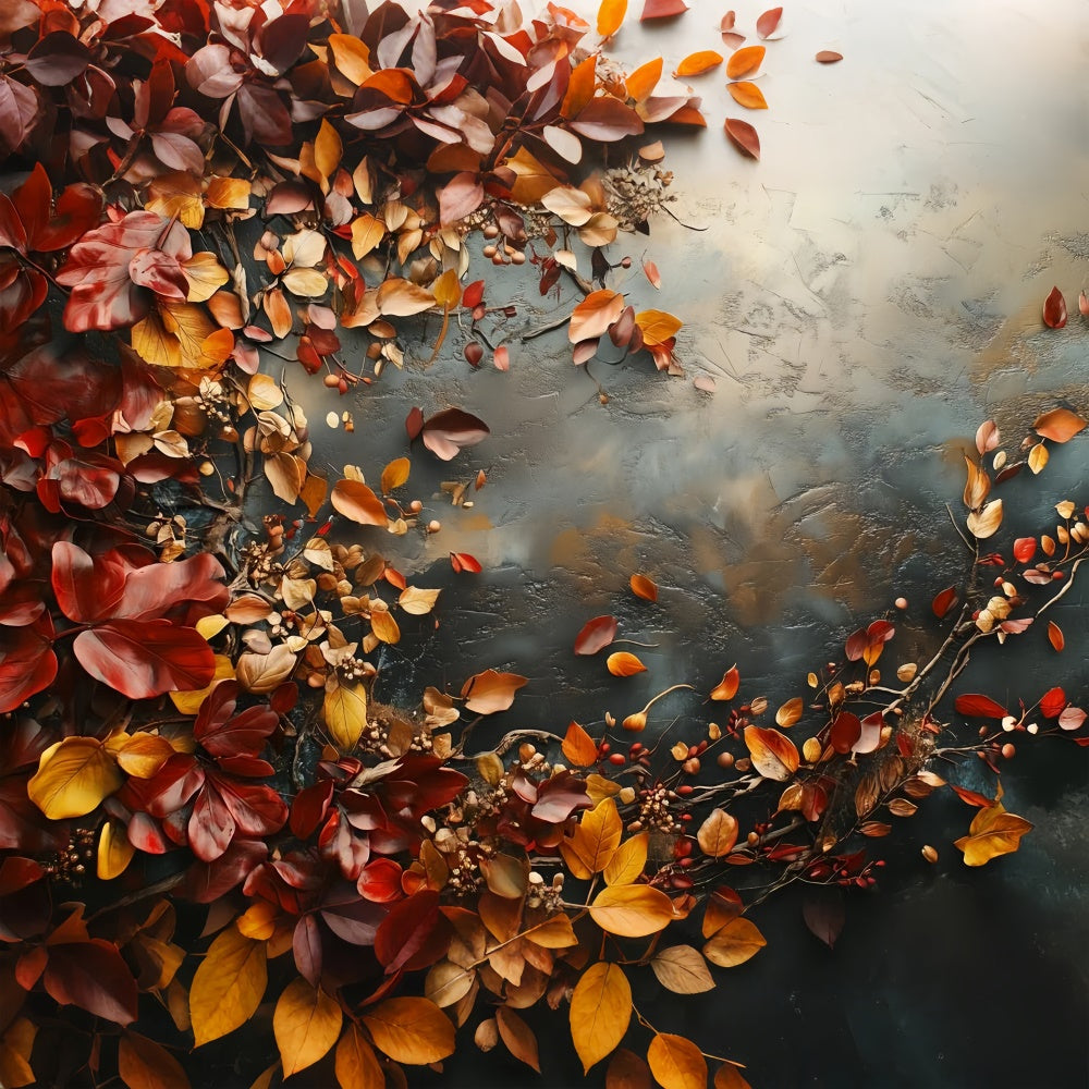 Toile de Fond Photographie Beaux-Arts Feuilles d’Automne Rustiques GTY-88