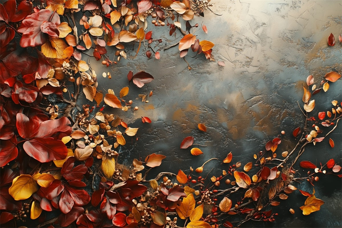 Toile de Fond Photographie Beaux-Arts Feuilles d’Automne Rustiques GTY-88