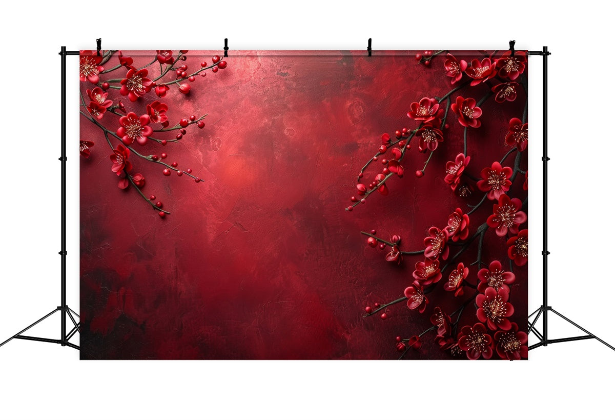Toile de Fond Beaux-Arts Élégance Floraison Écarlate GTY-90