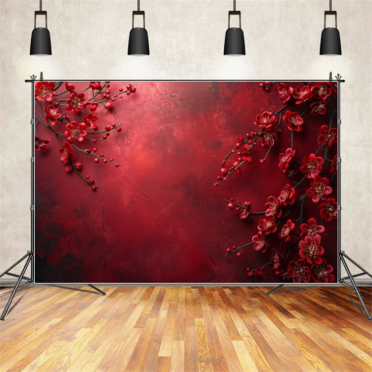 Toile de Fond Beaux-Arts Élégance Floraison Écarlate GTY-90