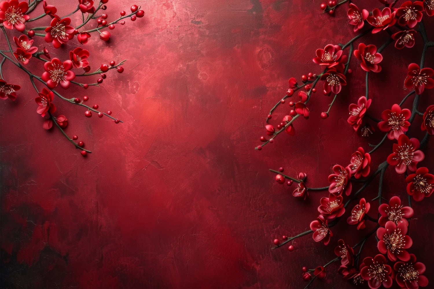 Toile de Fond Beaux-Arts Élégance Floraison Écarlate GTY-90