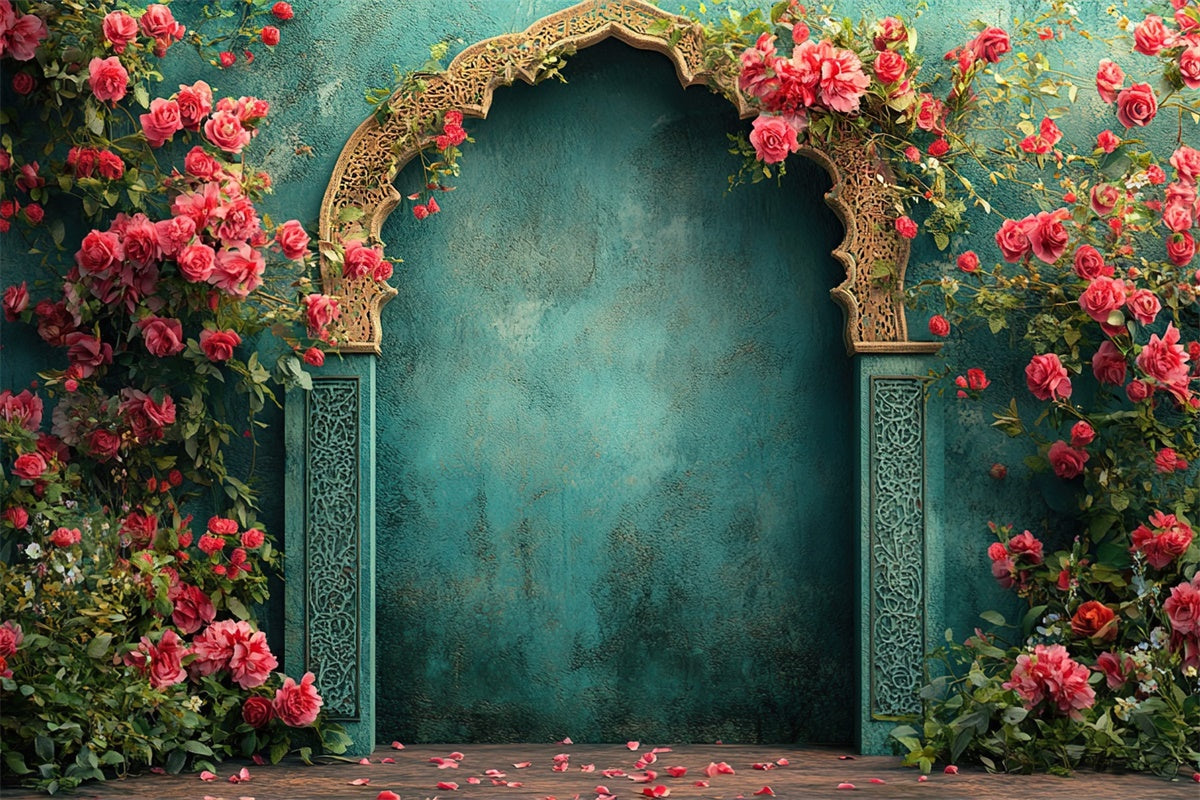 Toile de Fond Photographie Beaux-Arts Arche Vintage de Roses GTY-92