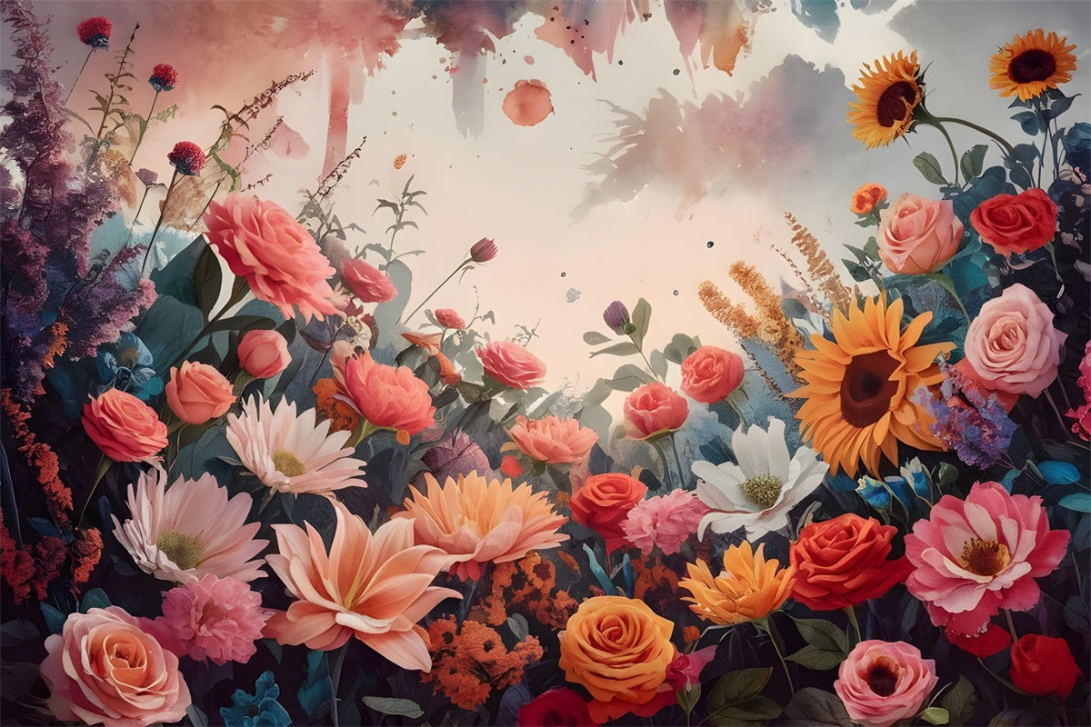 Toile de Fond Beaux-Arts Fantaisie Florale Enchantée GTY-94