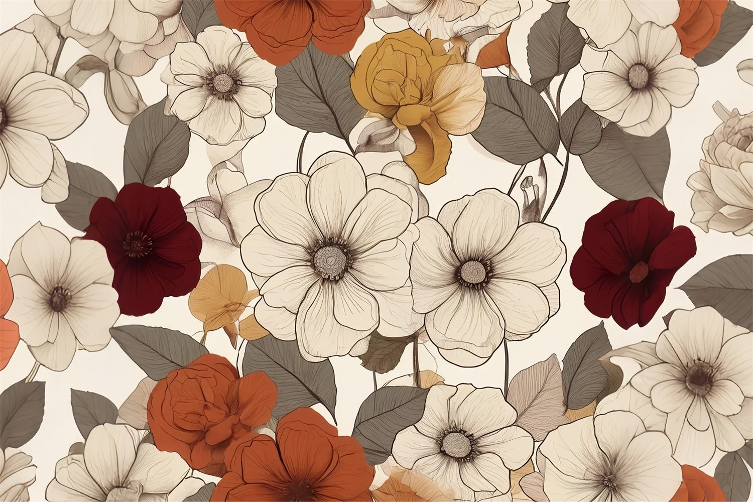 Toile de Fond Photographie Beaux-Arts Classique Florale Chaleureuse GTY-96