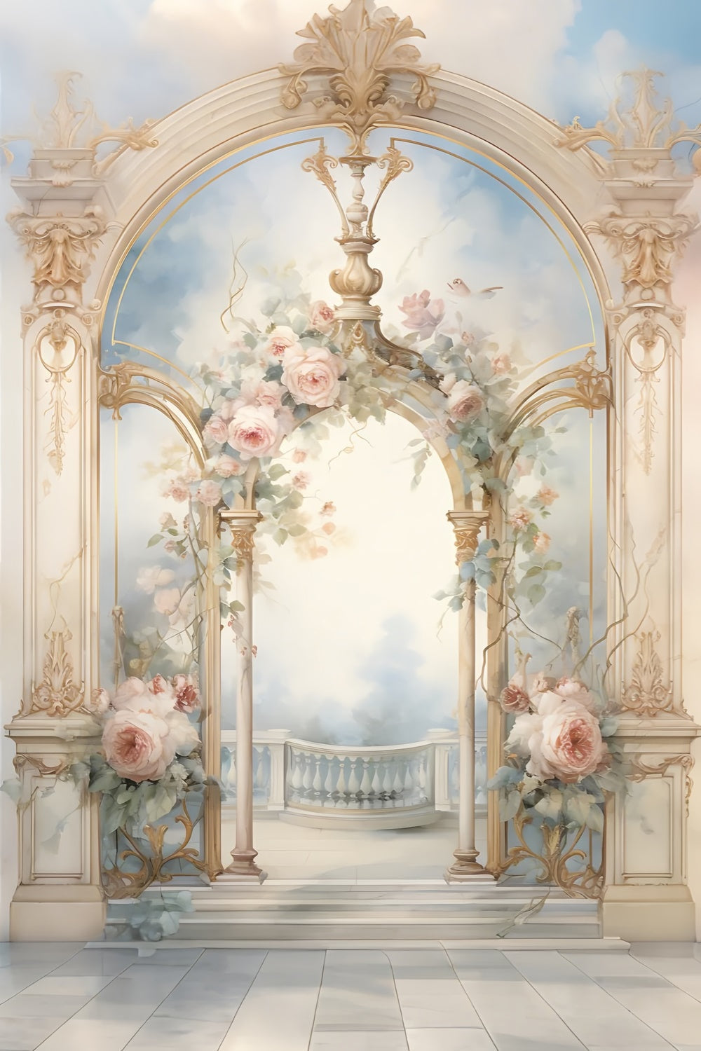 Toile de Fond Photographie Beaux-Arts Fleur Vintage Ornée GTY-97