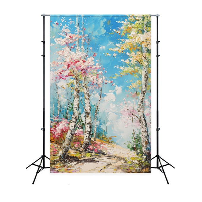 Toile de Fond Beaux-Arts Rêve Ciel Bleu Floral GTY-99