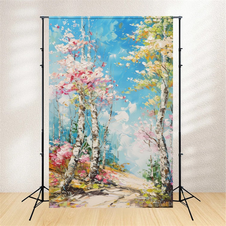 Toile de Fond Beaux-Arts Rêve Ciel Bleu Floral GTY-99