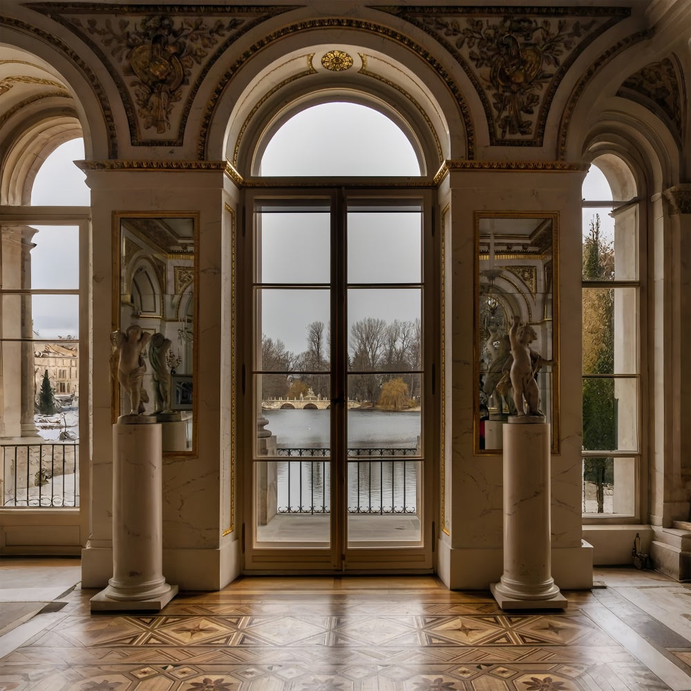 Toile de fond Maternité Balcon Fenêtre Française Ornée GTY2-10