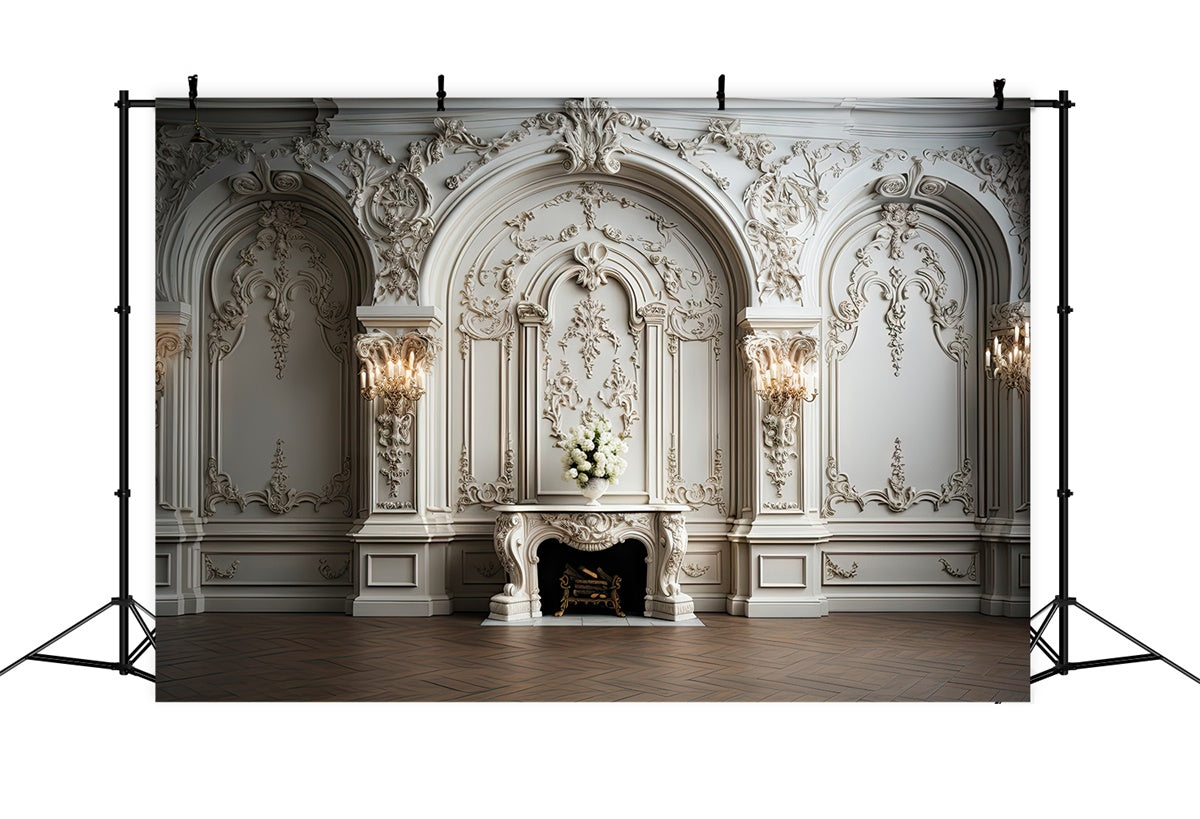 Toile de fond Maternité Mur Blanc Orné Royal GTY2-16