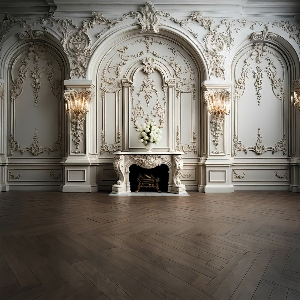 Toile de fond Maternité Mur Blanc Orné Royal GTY2-16