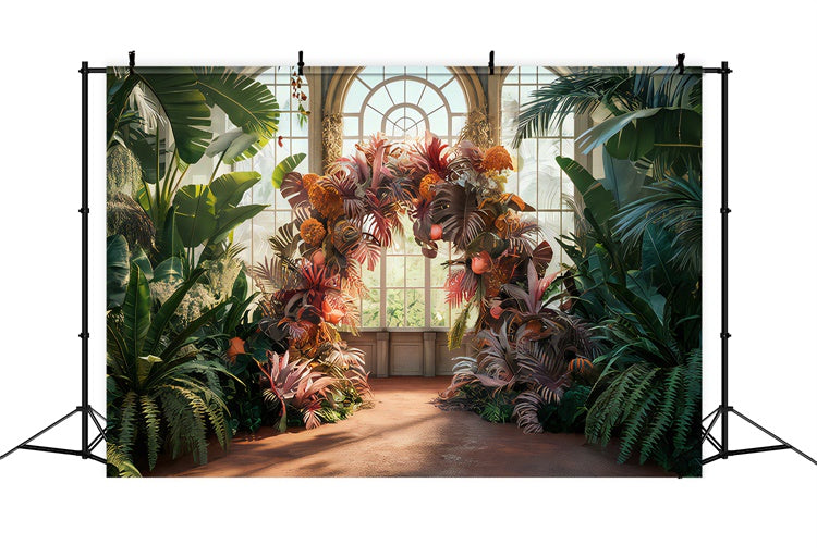 Toile de fond Maternité Arche Foliage Tropical Rustique GTY2-19