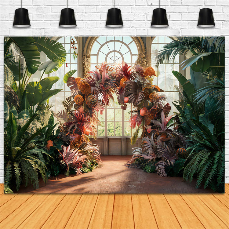 Toile de fond Maternité Arche Foliage Tropical Rustique GTY2-19