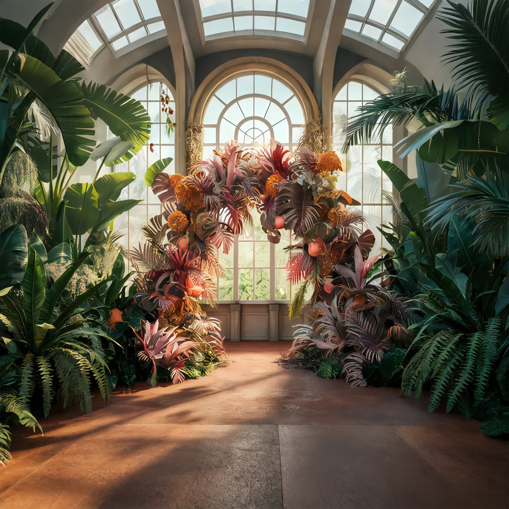 Toile de fond Maternité Arche Foliage Tropical Rustique GTY2-19