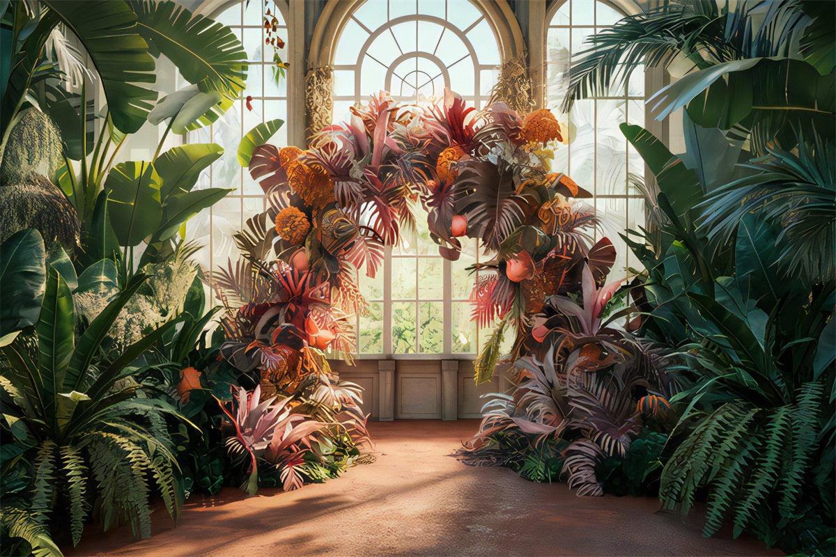 Toile de fond Maternité Arche Foliage Tropical Rustique GTY2-19