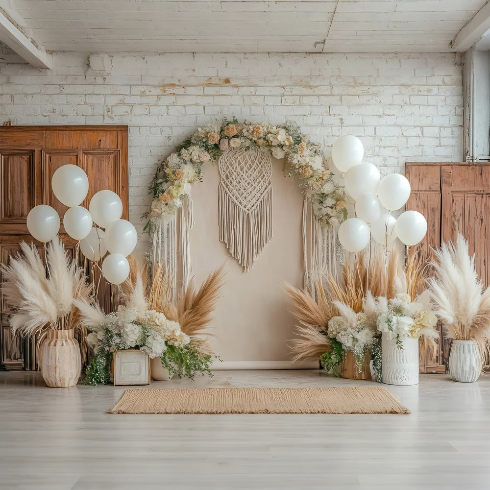 Toile de fond Maternité Macramé Bohème Chic Floral GTY2-21