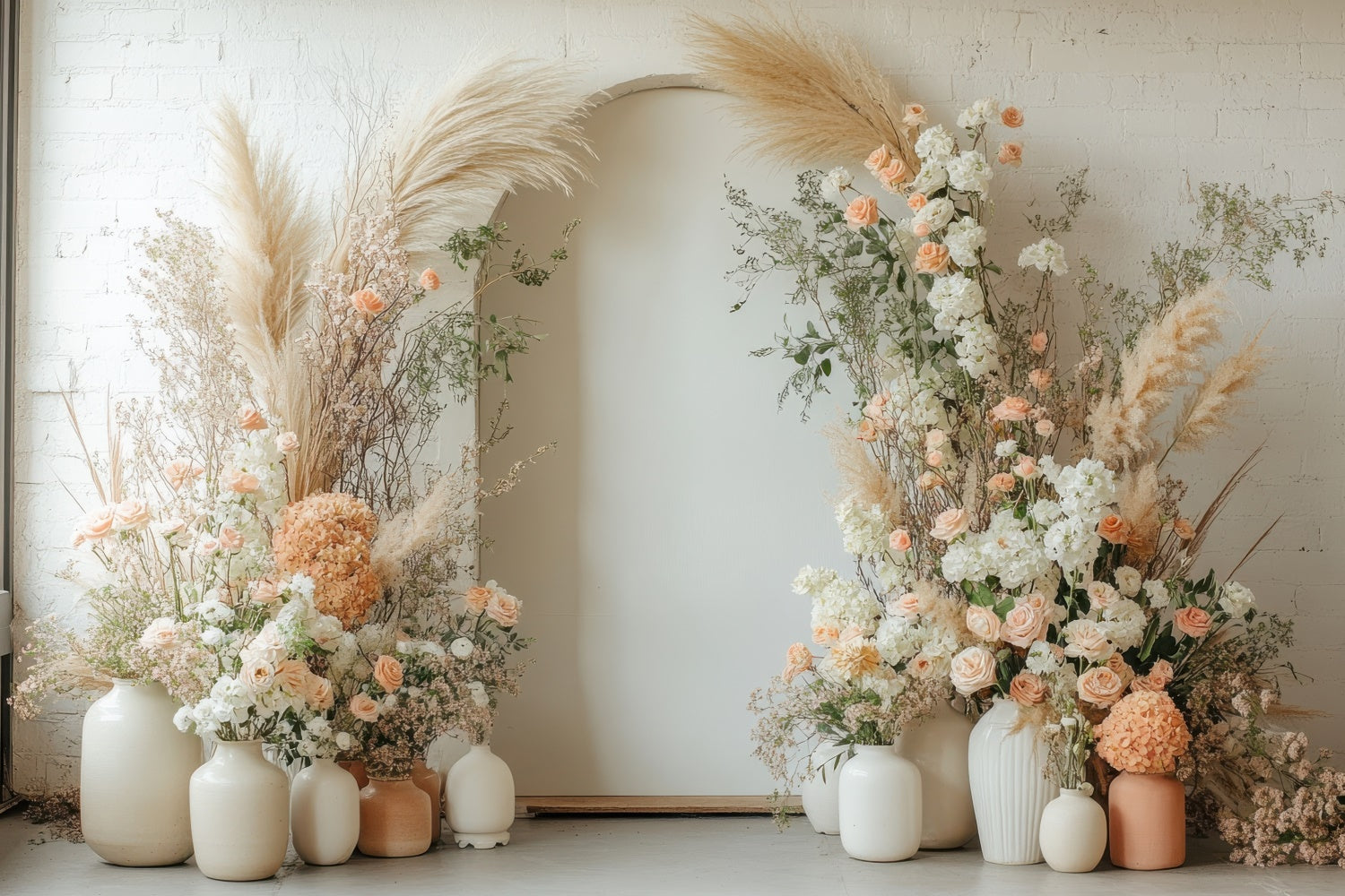 Toile de fond Maternité Arche Florale Séchée Élégante GTY2-23