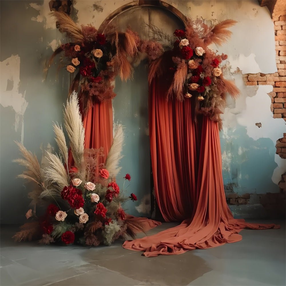 Toile de fond Maternité Arche Florale Vintage Sombre GTY2-24