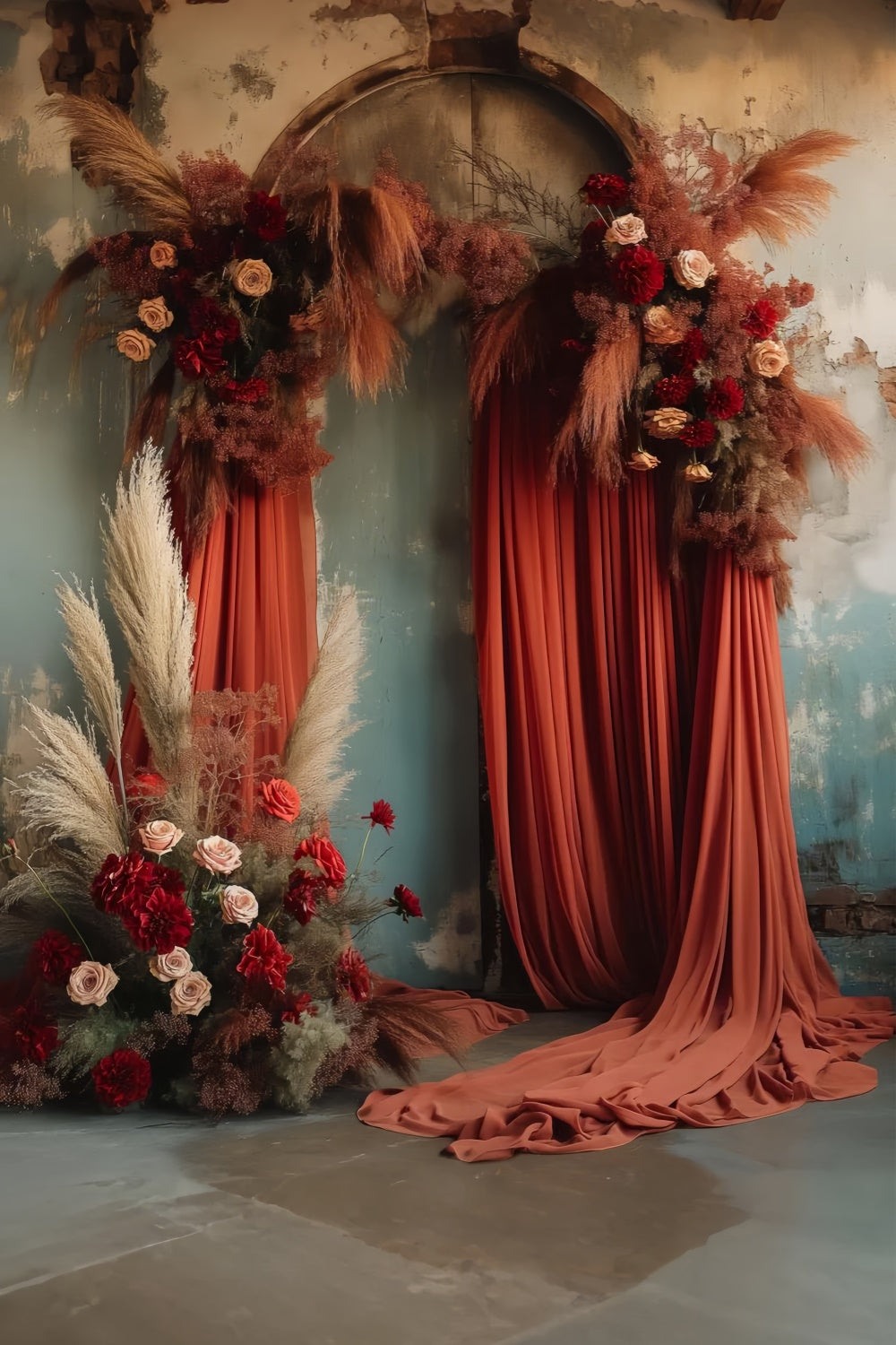 Toile de fond Maternité Arche Florale Vintage Sombre GTY2-24