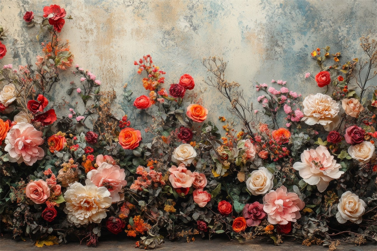 Toile de fond Maternité Mur Rustique Fleurs Épanouies GTY2-30