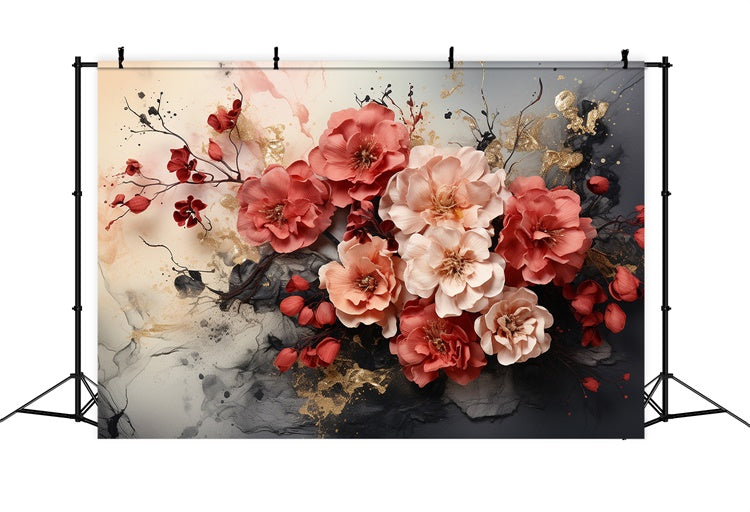 Toile de fond Maternité Art Floral Rouge Élégant GTY2-31