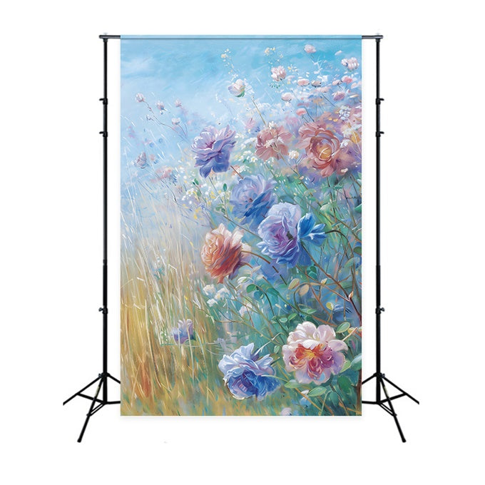 Toile de fond Maternité Peinture Murale Ciel Bleu Floral GTY2-38