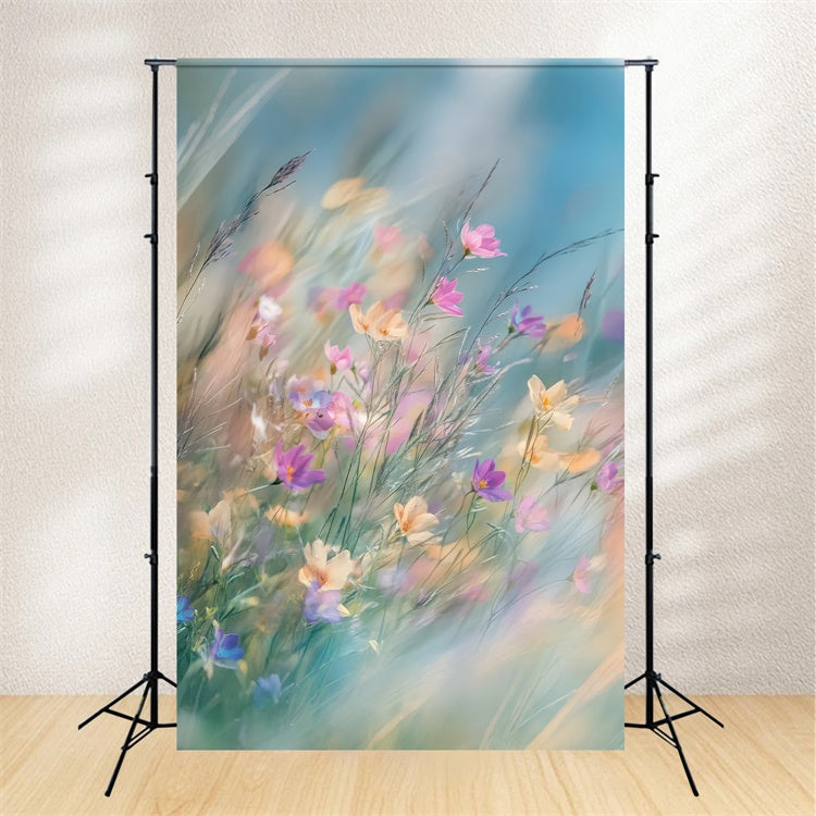 Toile de fond Maternité Champ de Fleurs Sauvages Oniriques GTY2-42