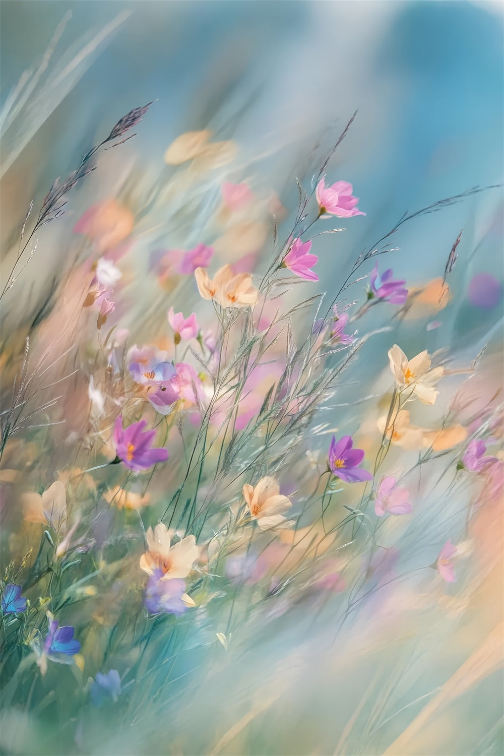 Toile de fond Maternité Champ de Fleurs Sauvages Oniriques GTY2-42