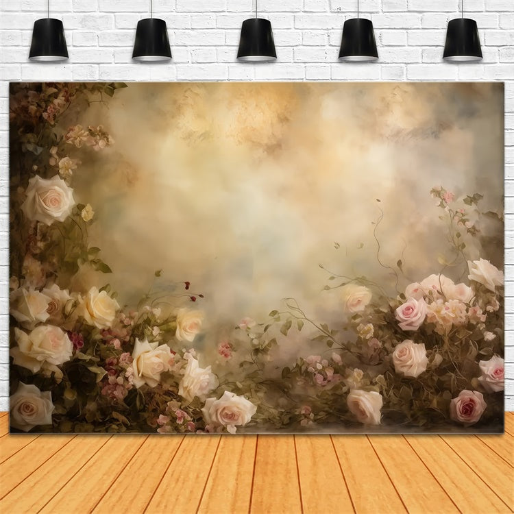 Toile de fond Maternité Élégance Vintage Floral Blush GTY2-47