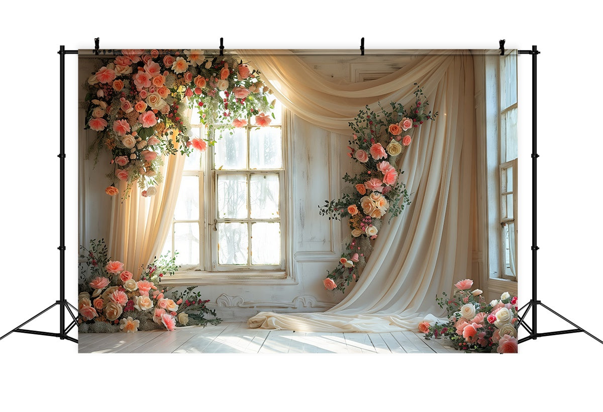 Toile de fond Maternité Voilage Rose Romantique GTY2-50