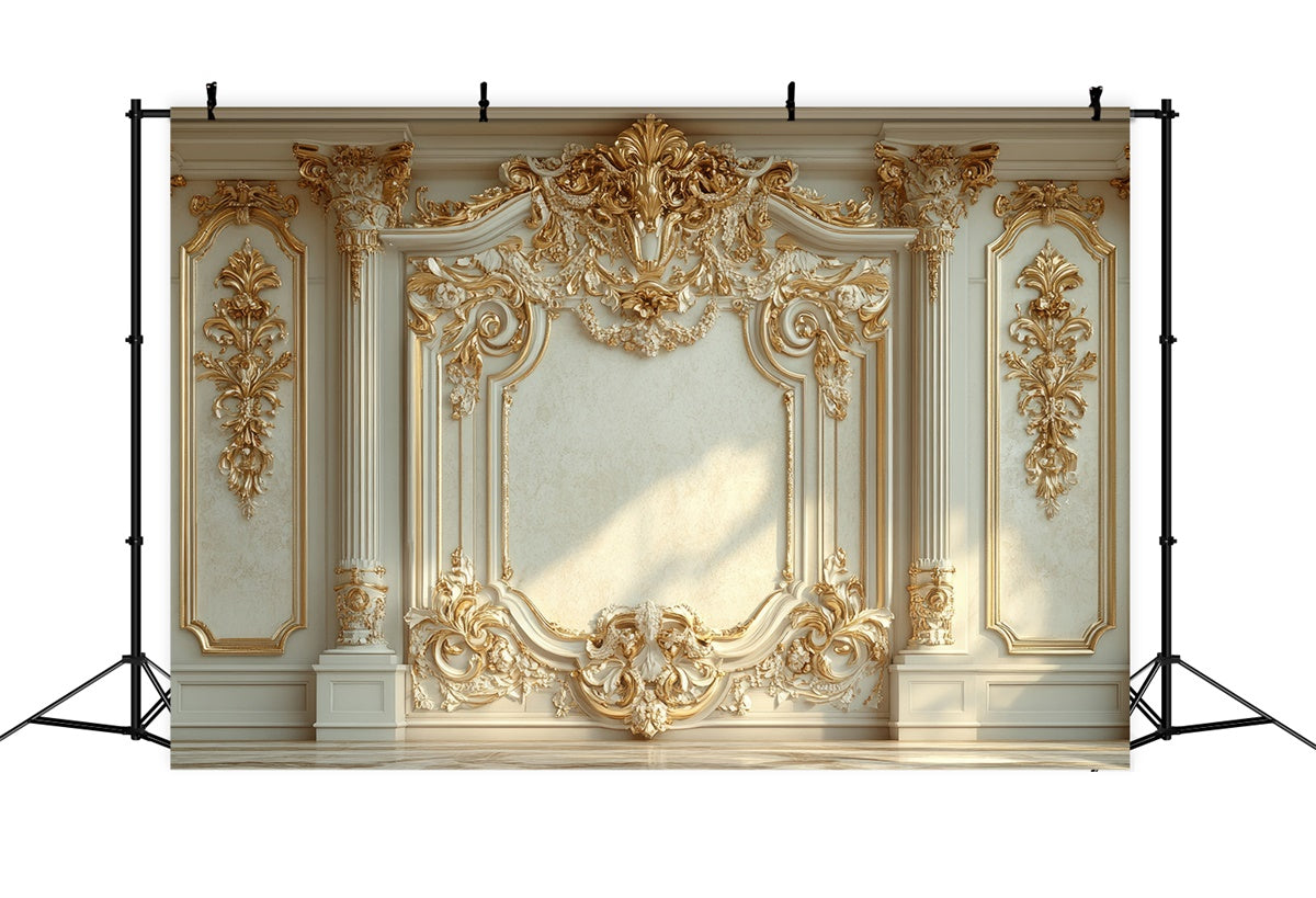 Toile de fond Maternité Élégance Vintage Orné Doré GTY2-54