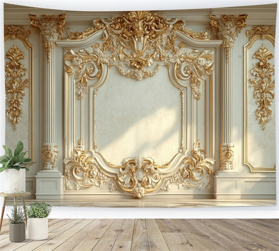 Toile de fond Maternité Élégance Vintage Orné Doré GTY2-54