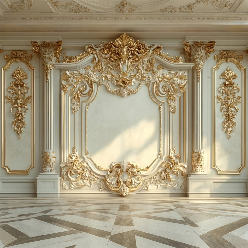 Toile de fond Maternité Élégance Vintage Orné Doré GTY2-54