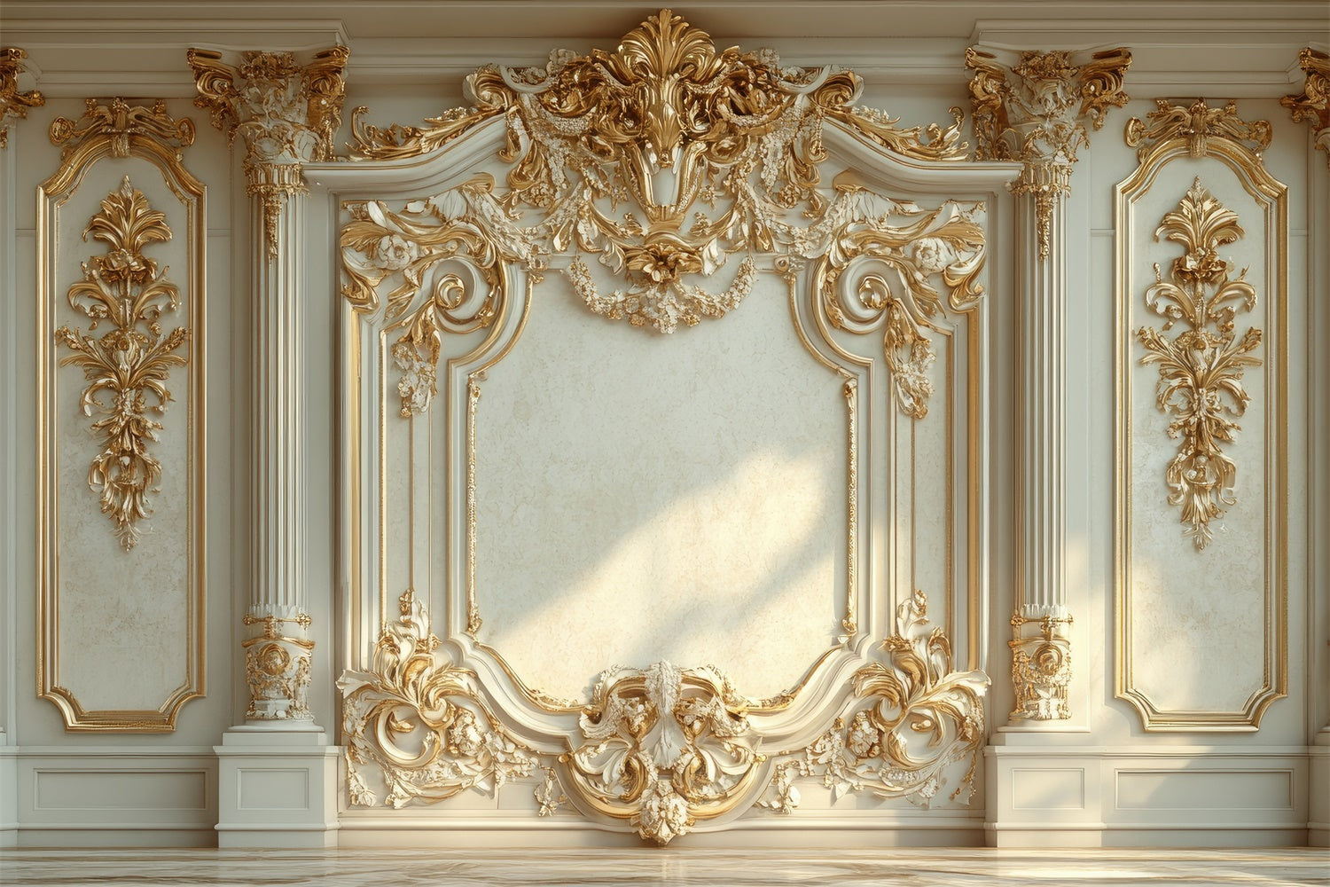 Toile de fond Maternité Élégance Vintage Orné Doré GTY2-54