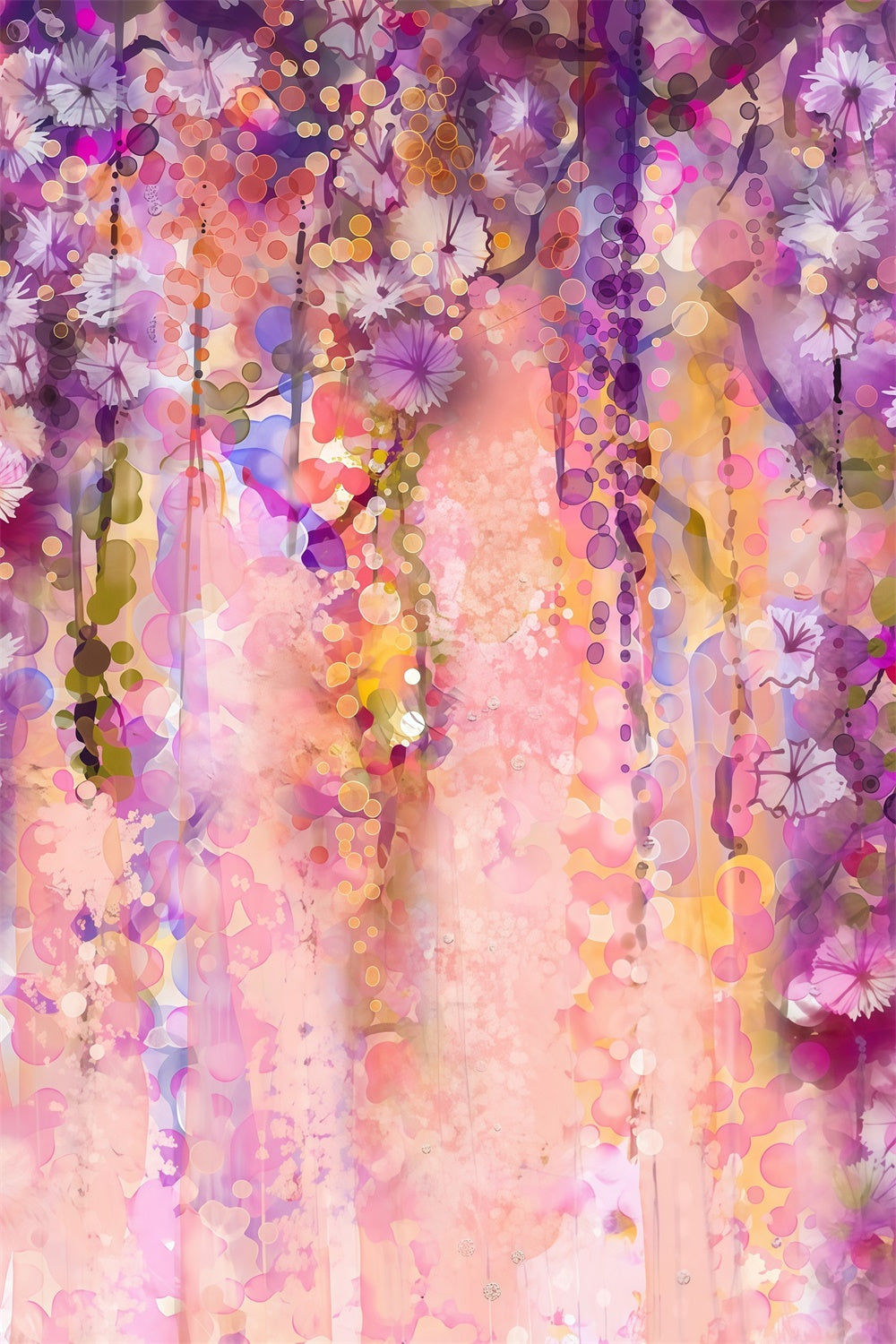 Toile de fond Portrait École Fantaisie Pastel Fleurie GTY3-108